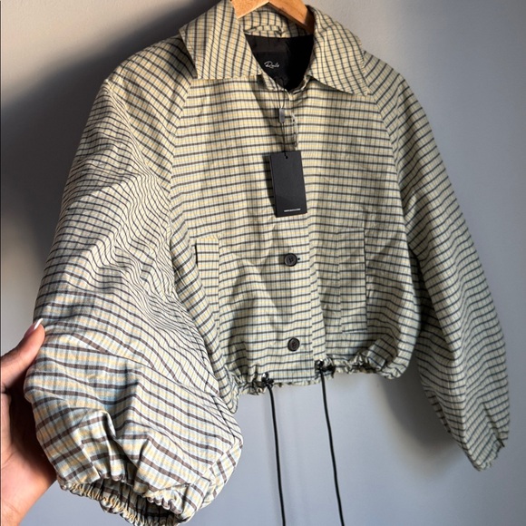 NEW RAILS North Mini Check Twill Jacket In Sage Small - Picture 7 of 9